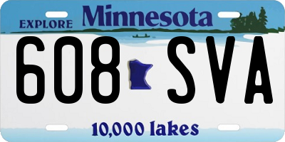 MN license plate 608SVA