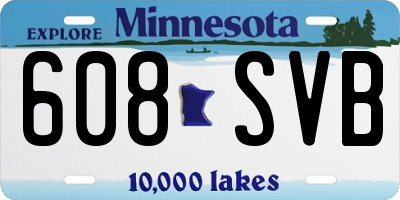 MN license plate 608SVB