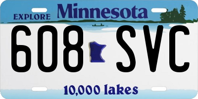 MN license plate 608SVC