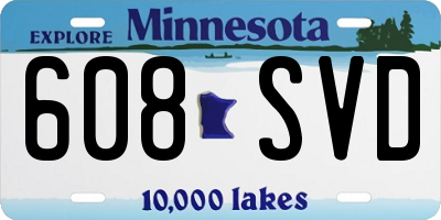 MN license plate 608SVD