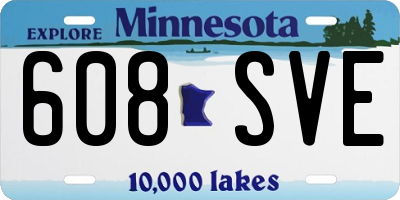 MN license plate 608SVE