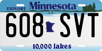 MN license plate 608SVT