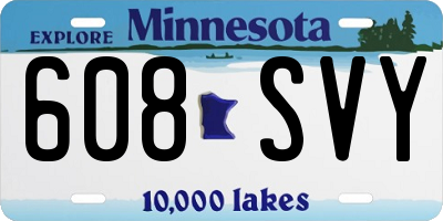 MN license plate 608SVY