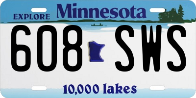 MN license plate 608SWS