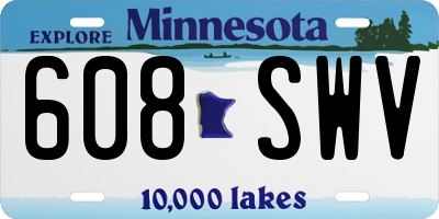 MN license plate 608SWV