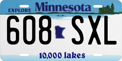 MN license plate 608SXL