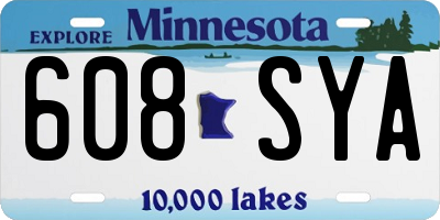 MN license plate 608SYA