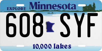 MN license plate 608SYF