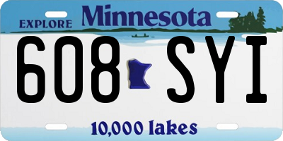 MN license plate 608SYI
