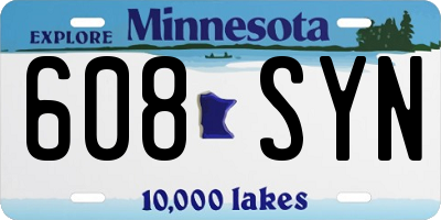 MN license plate 608SYN