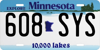 MN license plate 608SYS