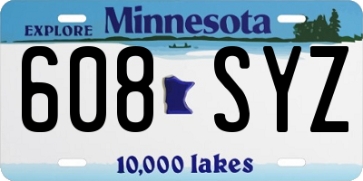 MN license plate 608SYZ
