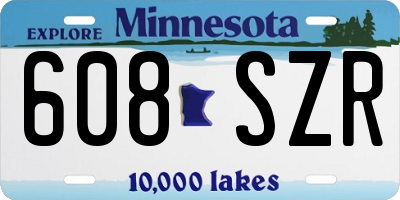 MN license plate 608SZR