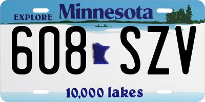 MN license plate 608SZV
