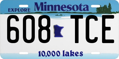 MN license plate 608TCE