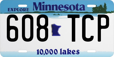 MN license plate 608TCP