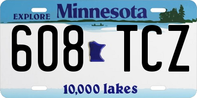 MN license plate 608TCZ