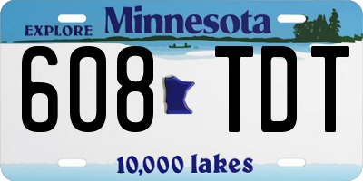 MN license plate 608TDT