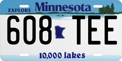 MN license plate 608TEE