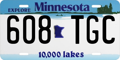 MN license plate 608TGC
