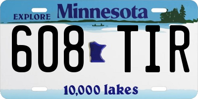 MN license plate 608TIR