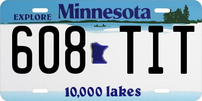 MN license plate 608TIT