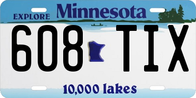 MN license plate 608TIX