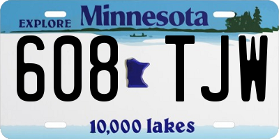 MN license plate 608TJW