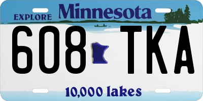 MN license plate 608TKA
