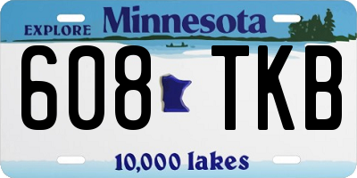 MN license plate 608TKB