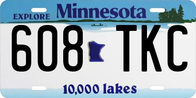 MN license plate 608TKC