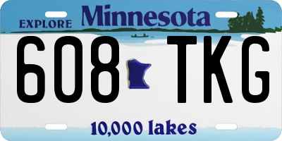 MN license plate 608TKG