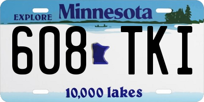 MN license plate 608TKI