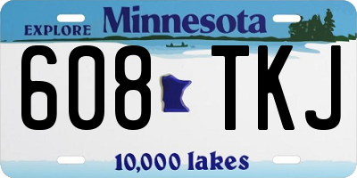 MN license plate 608TKJ