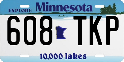 MN license plate 608TKP