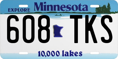 MN license plate 608TKS