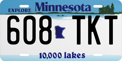 MN license plate 608TKT
