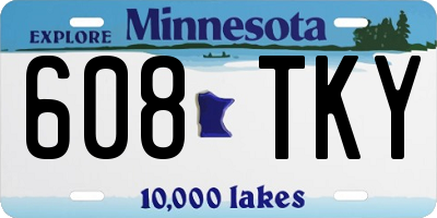 MN license plate 608TKY