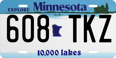 MN license plate 608TKZ