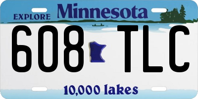 MN license plate 608TLC