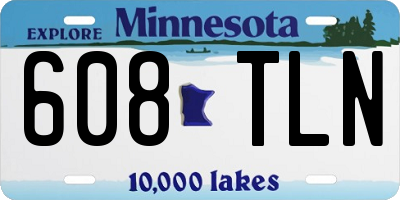 MN license plate 608TLN