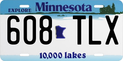 MN license plate 608TLX