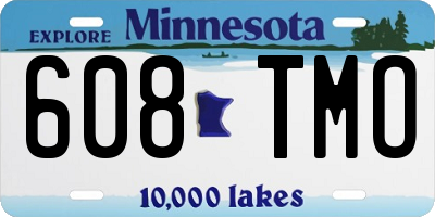 MN license plate 608TMO
