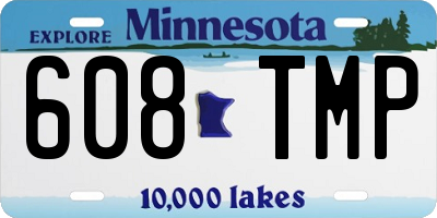 MN license plate 608TMP