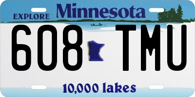MN license plate 608TMU
