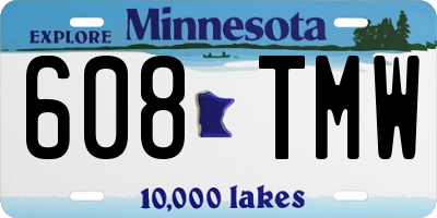 MN license plate 608TMW