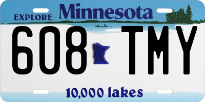 MN license plate 608TMY