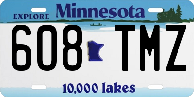 MN license plate 608TMZ