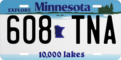 MN license plate 608TNA