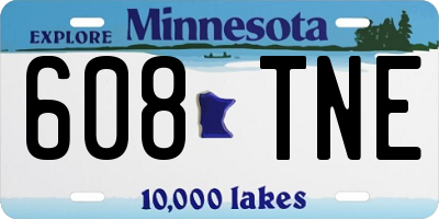 MN license plate 608TNE